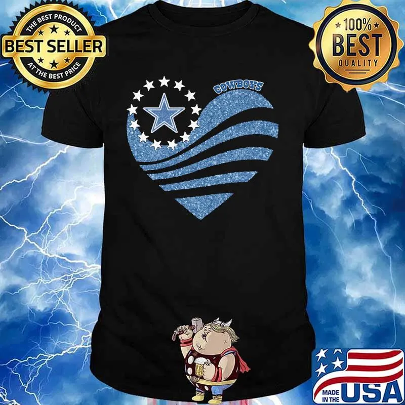 Dallas cowboys heart back in blue american flag shirt