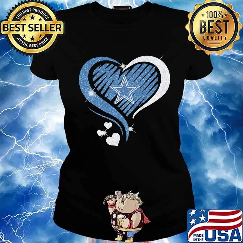 Dallas cowboys hearts diamond s Ladies tee