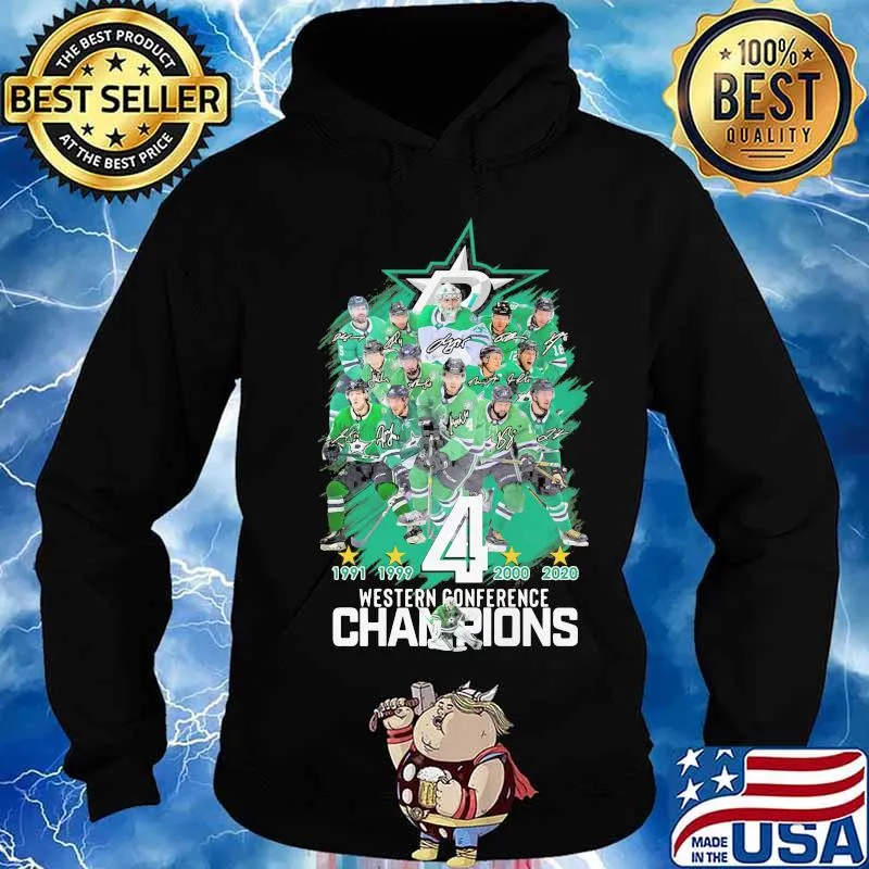 Dallas stars football team 4 western conference champions signatures s Hoodie