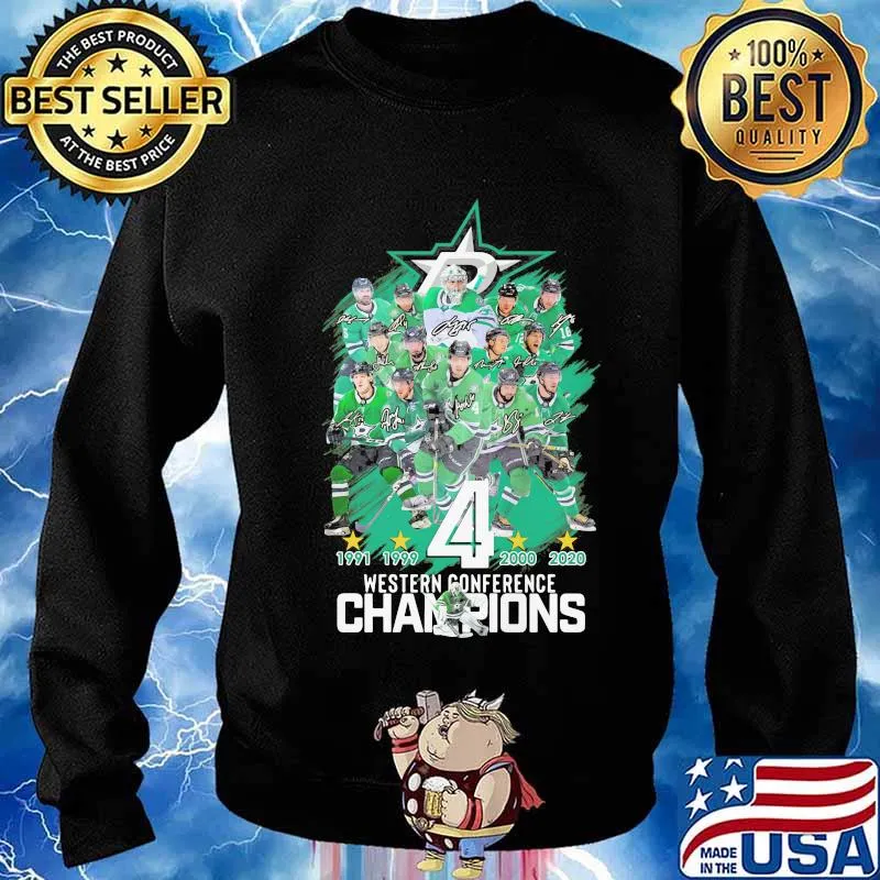 Dallas stars football team 4 western conference champions signatures s Sweater