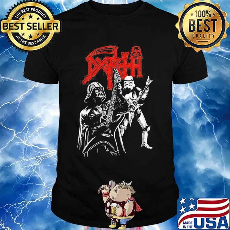 Death vader rock band black playing guitar shirt