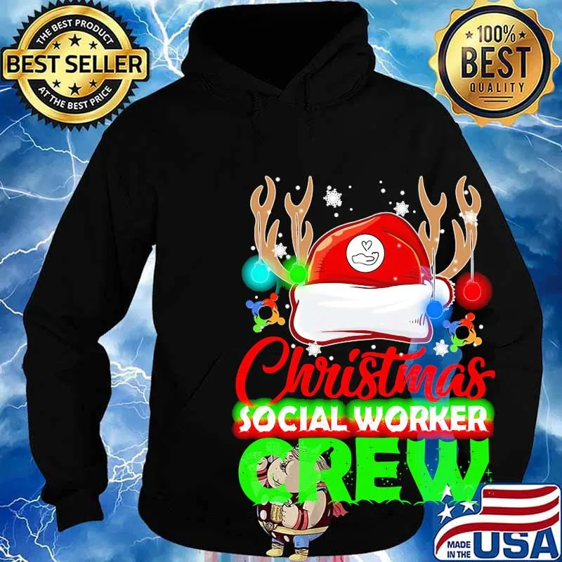 Deer christmas social worker crew s Hoodie