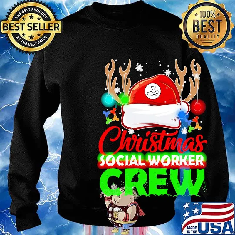 Deer christmas social worker crew s Sweater