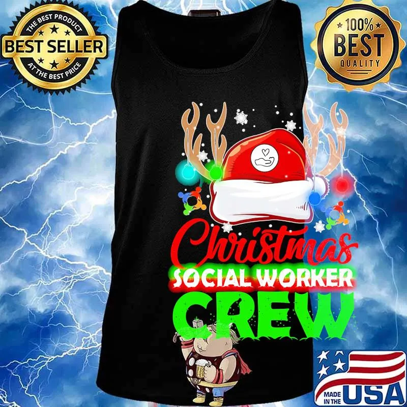 Deer christmas social worker crew s Tank top