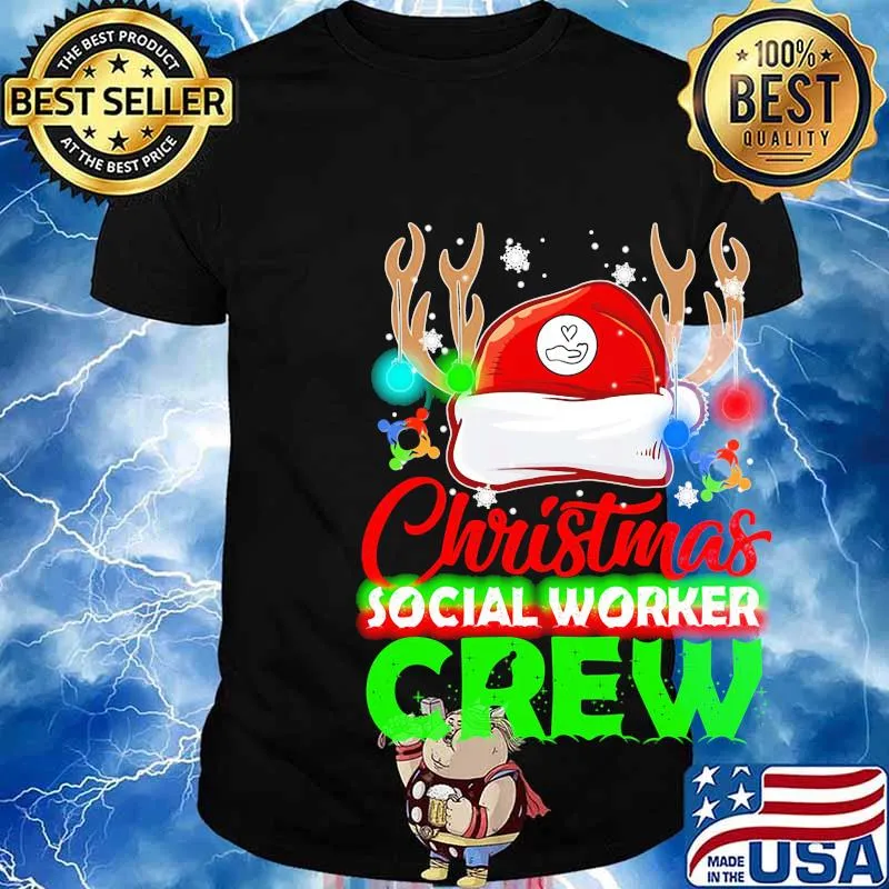 Deer christmas social worker crew shirt
