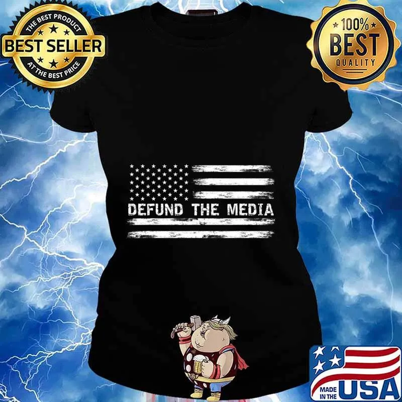 Defund The Media Against Fake News T-Shirt Ladies tee