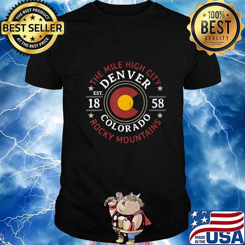Denver Colorado Rocky Mountains Mile High City Souvenir Gift T-Shirt