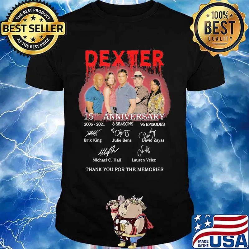 Dexter 15th anniversary 2006 2020 thank for the memories signatures shirt