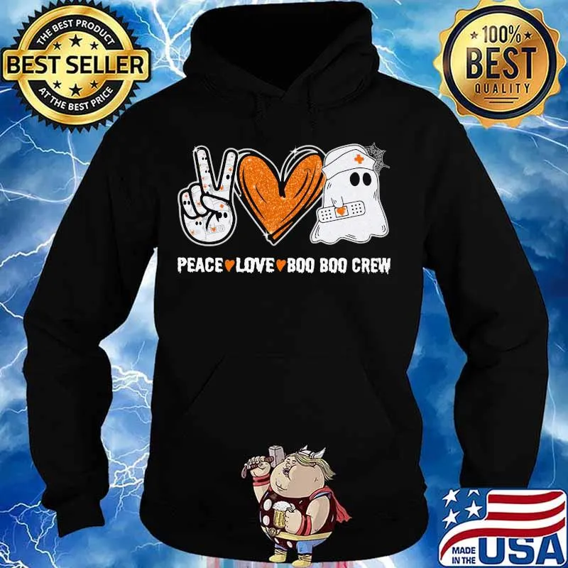 Diamond peace love boo boo crew ghost nurse s Hoodie