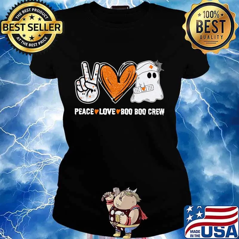 Diamond peace love boo boo crew ghost nurse s Ladies tee