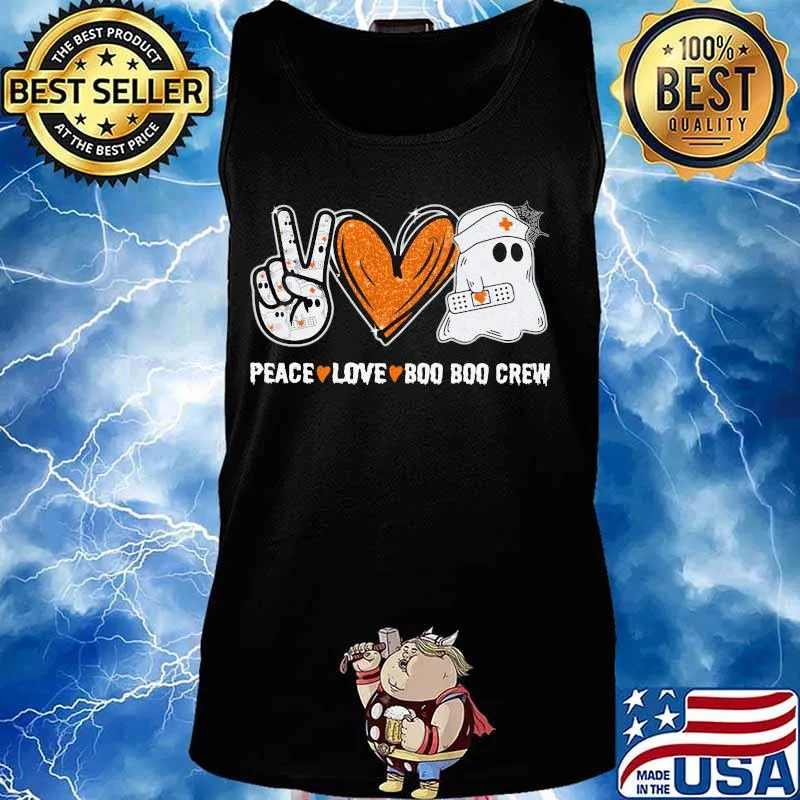 Diamond peace love boo boo crew ghost nurse s Tank top