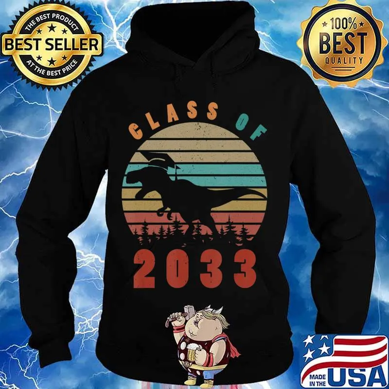 Dinosaur Class Of 2033 First Day Kindergarten Boys Kids Gift T-Shirt Hoodie