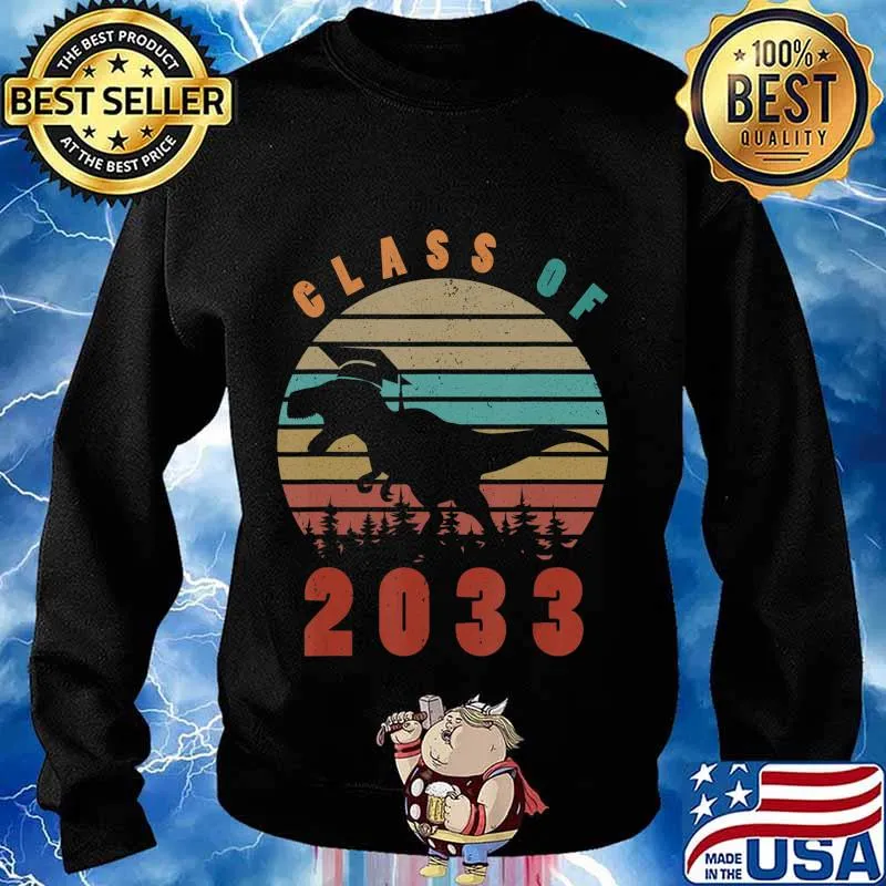 Dinosaur Class Of 2033 First Day Kindergarten Boys Kids Gift T-Shirt Sweater