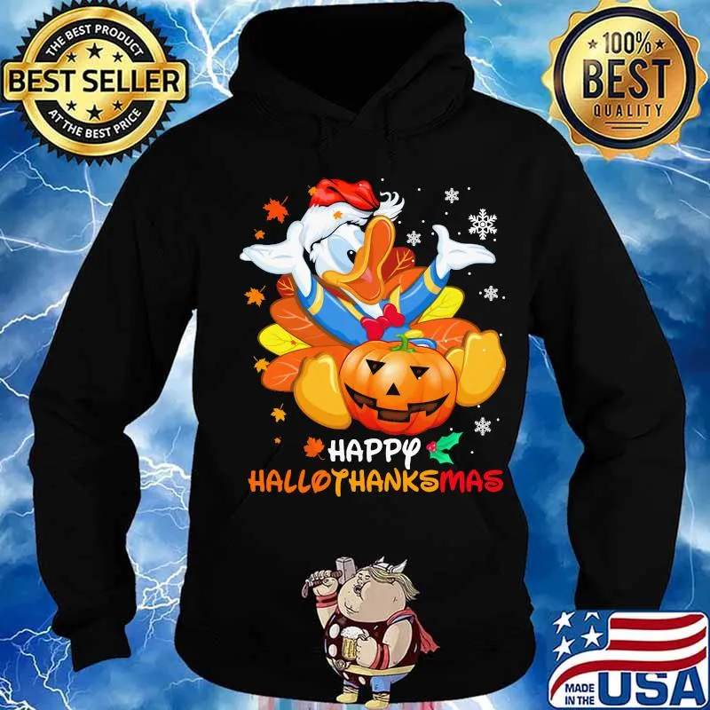 Donald duck happy hallothanksmas halloween thanksgiving christmas s Hoodie