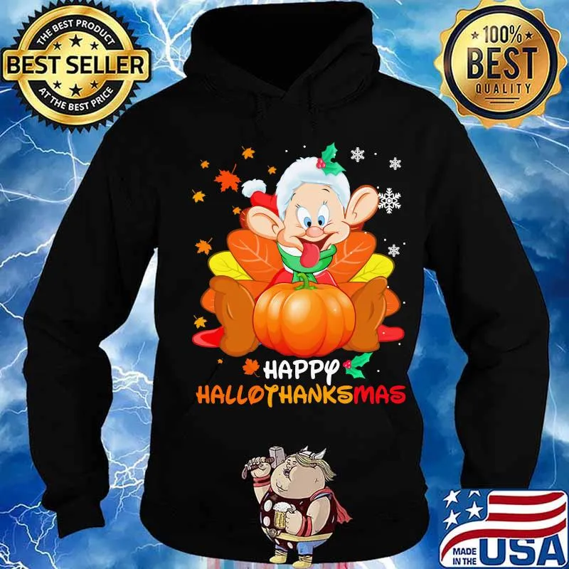 Dopey happy hallothanksmas halloween thanksgiving christmas s Hoodie