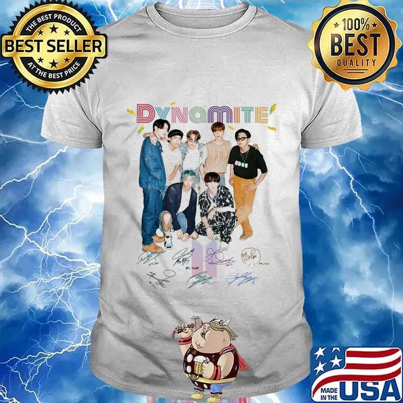 Dynamite bts band members signatures shirt