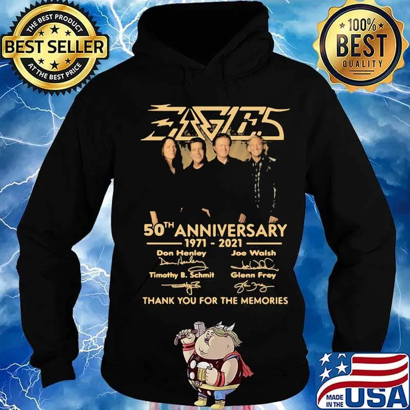 Eagles 50th anniversary 1971 2021 thank for the memories signatures s Hoodie