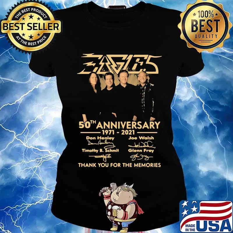 Eagles 50th anniversary 1971 2021 thank for the memories signatures s Ladies tee