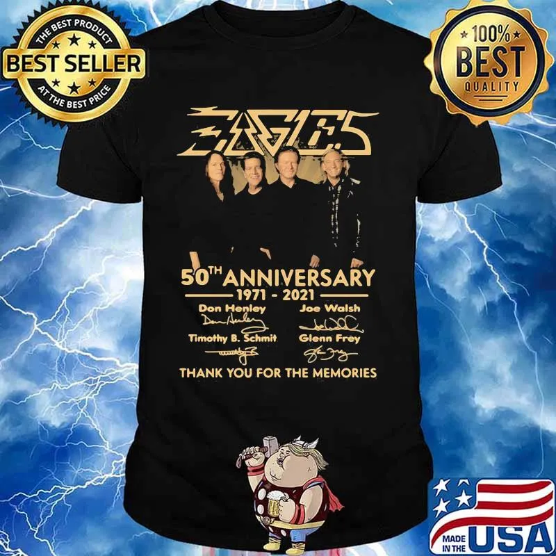 Eagles 50th anniversary 1971 2021 thank for the memories signatures shirt