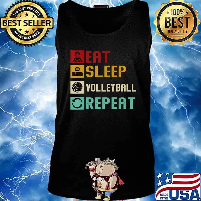 Eat Sleep Volleyball Repeat Funny Player Coach Fan Gift T-Shirt Tank top