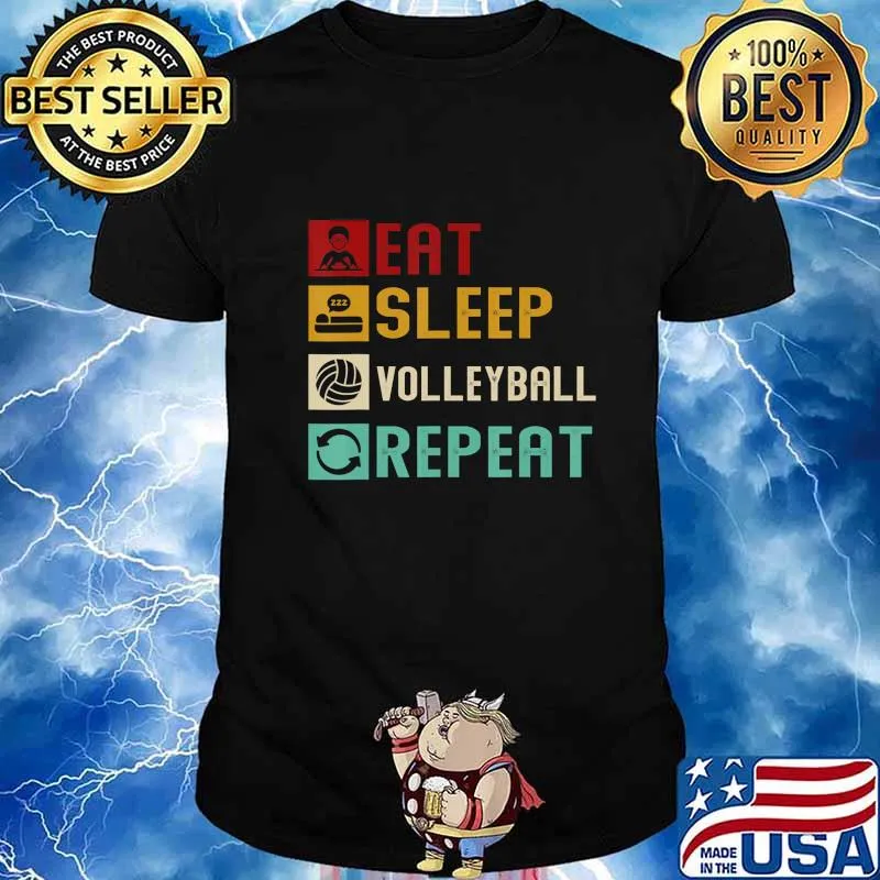 Eat Sleep Volleyball Repeat Funny Player Coach Fan Gift T-Shirt