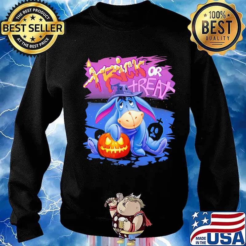 Eeyore donkey witch trick or treat happy halloween s Sweater