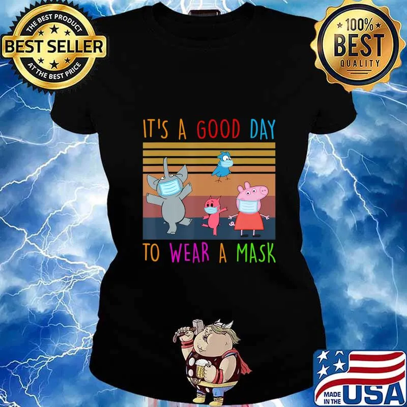 Elephant-And-Piggie Teacher It S A Good-Day To Wear A Mask T-Shirt Ladies tee