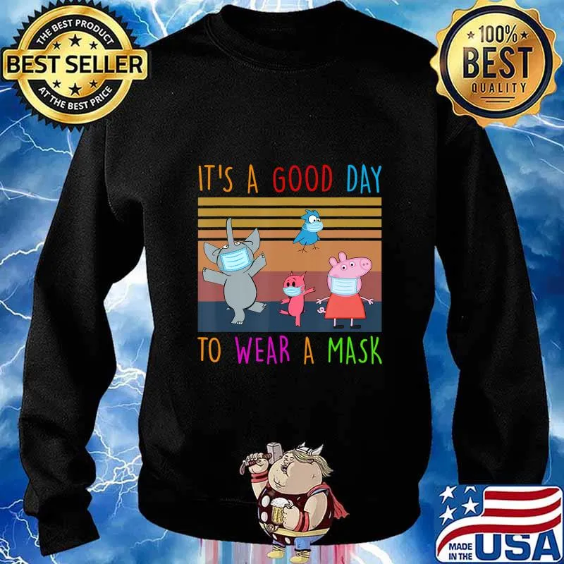 Elephant-And-Piggie Teacher It S A Good-Day To Wear A Mask T-Shirt Sweater