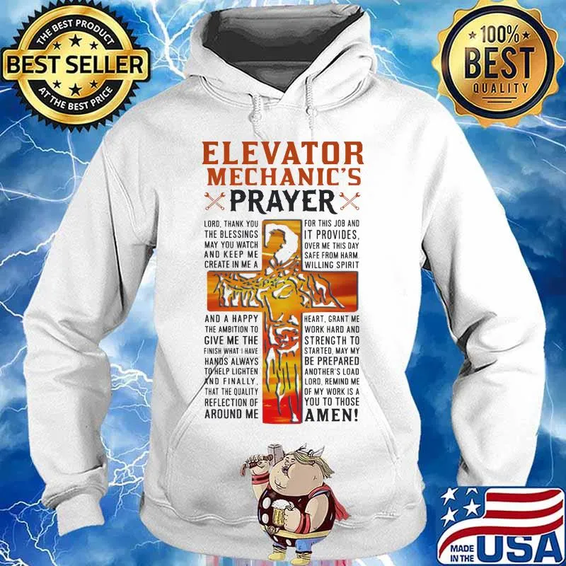 Elevator mechanic's prayer amen god quote s Hoodie