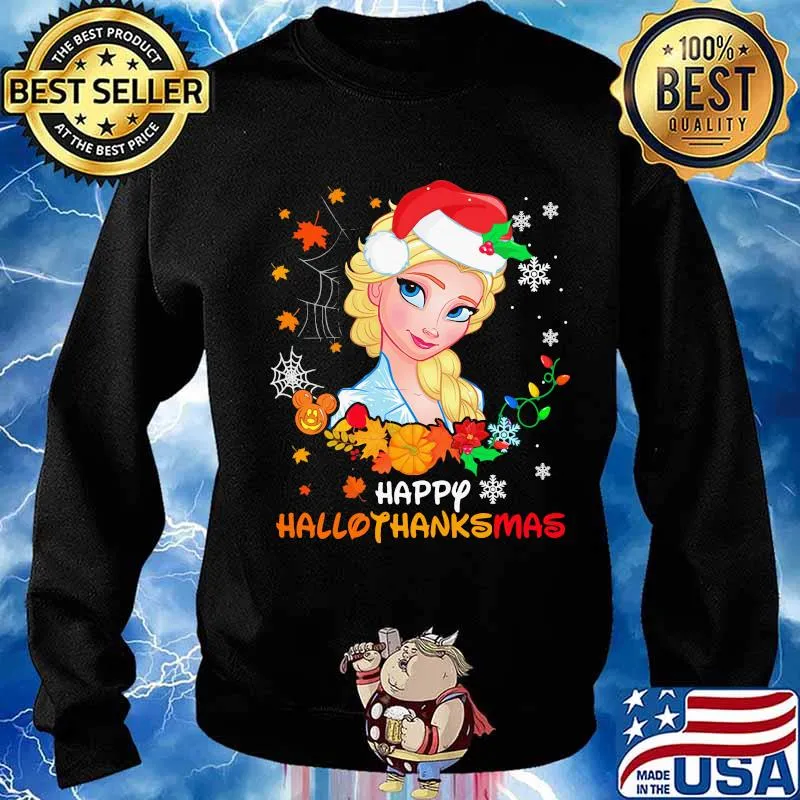 Elsa happy hallothanksmas halloween thanksgiving christmas s Sweater