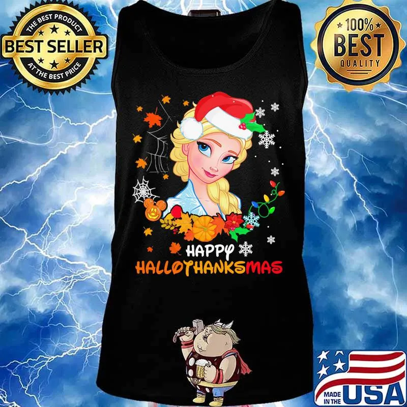 Elsa happy hallothanksmas halloween thanksgiving christmas s Tank top