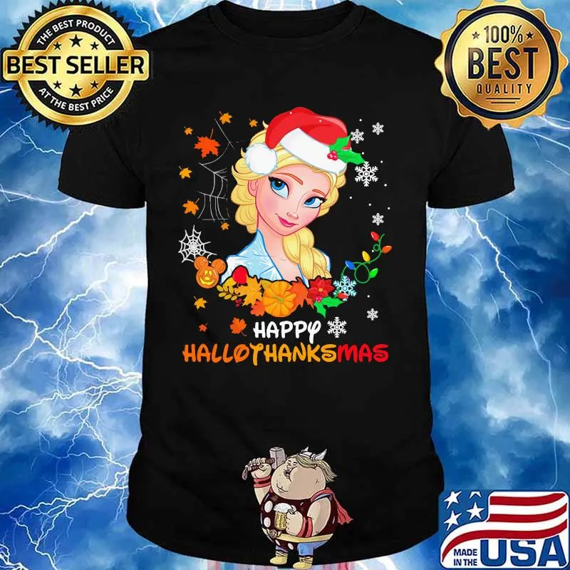 Elsa happy hallothanksmas halloween thanksgiving christmas shirt