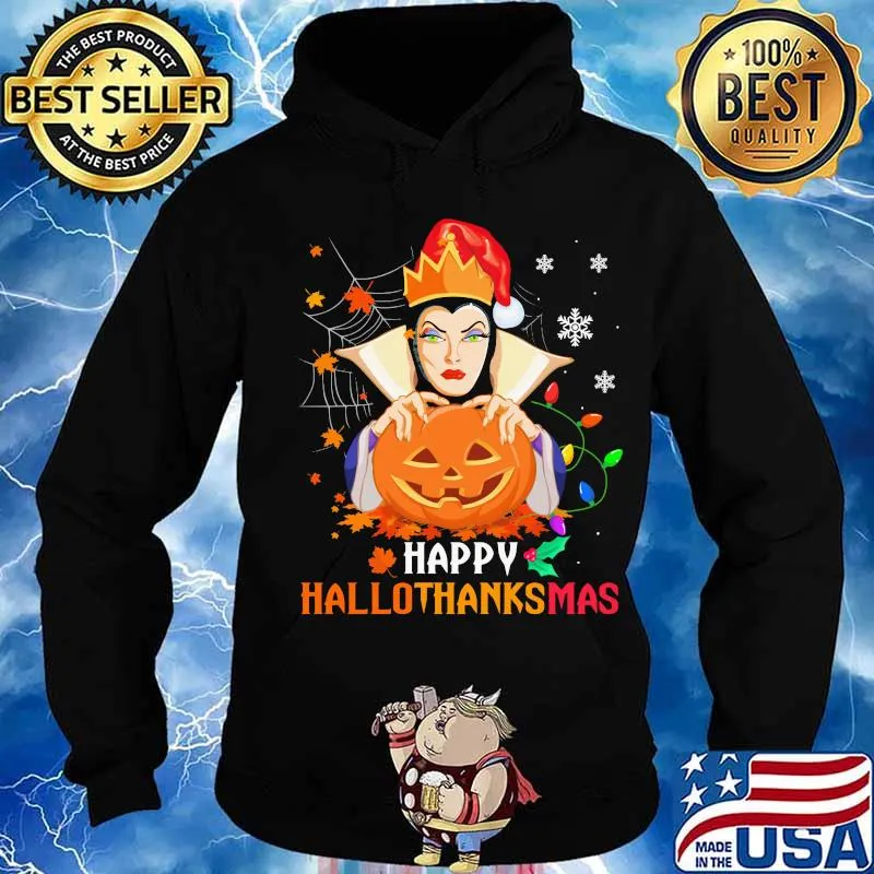 Evil queen happy hallothanksmas halloween thanksgiving christmas s Hoodie