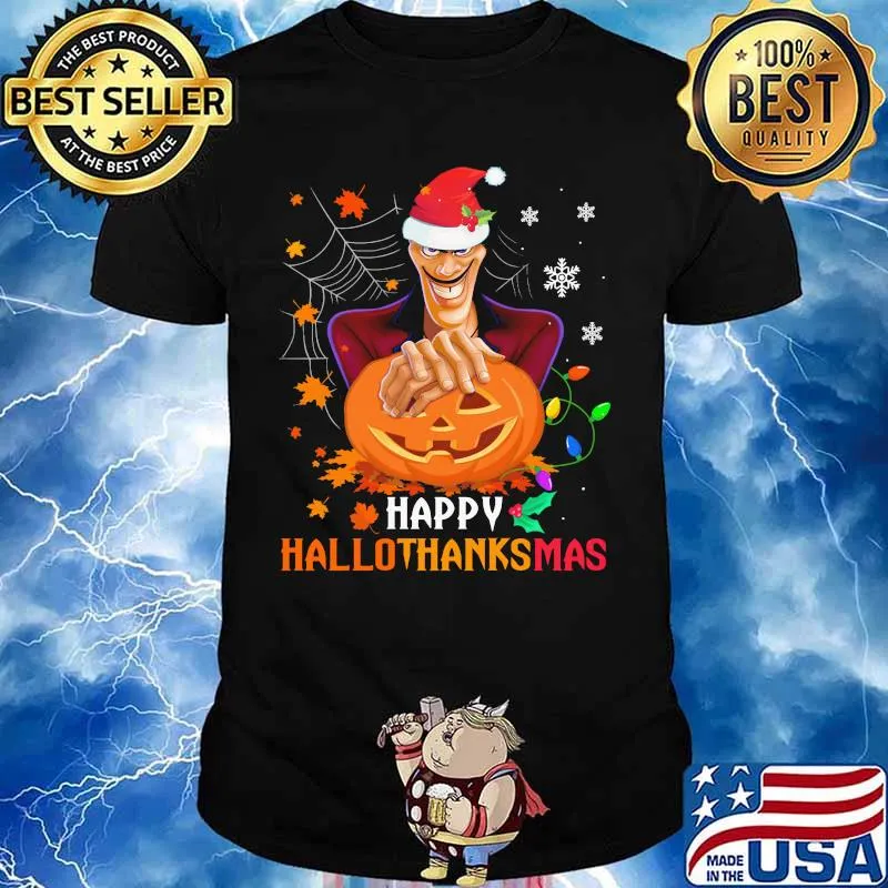 Facilier happy hallothanksmas halloween thanksgiving christmas shirt
