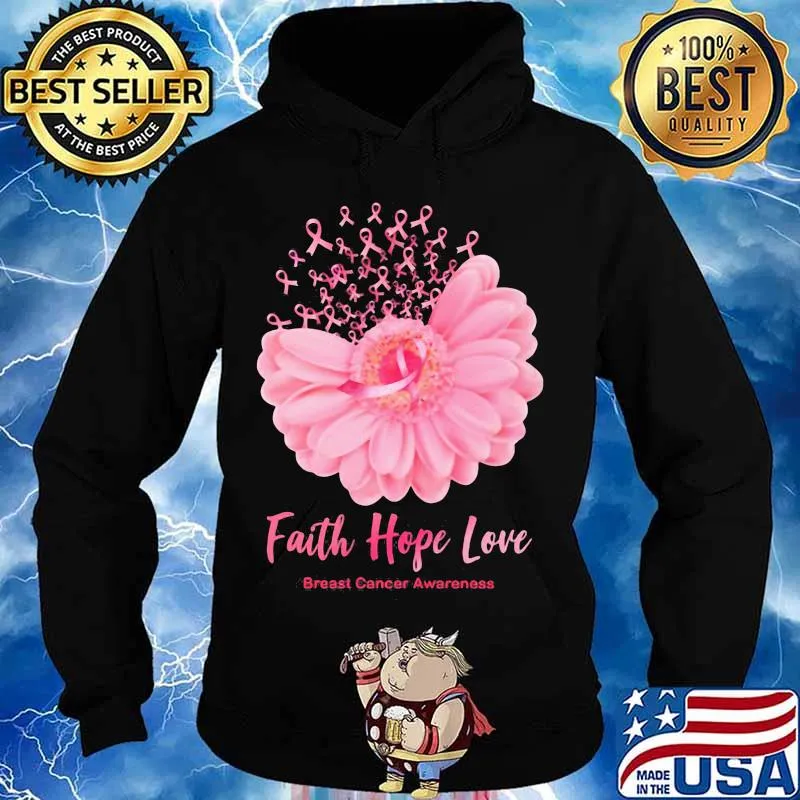 Faith hope love breast cancer awareness flower pink s Hoodie