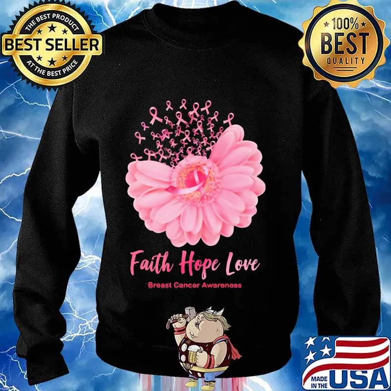 Faith hope love breast cancer awareness flower pink s Sweater