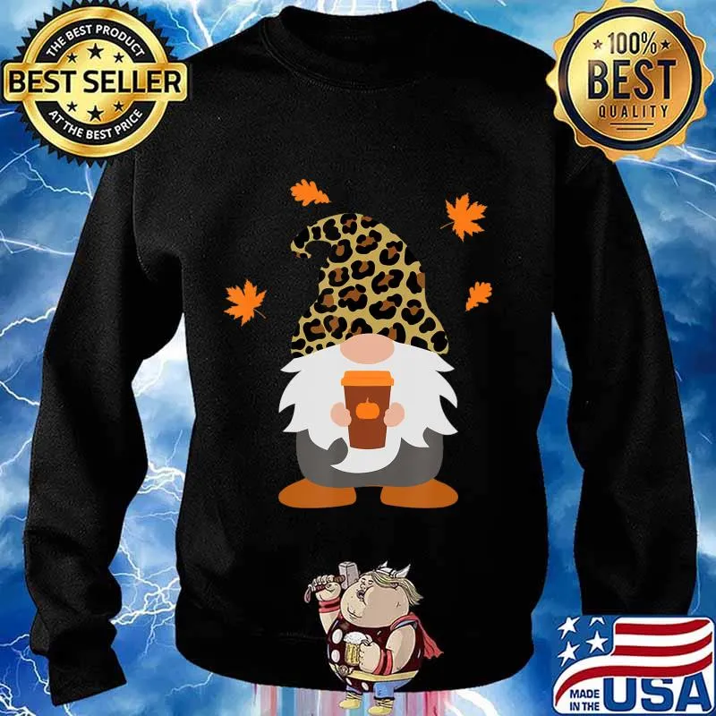 Fall Gnome with Pumpkin Spice Halloween Thanksgiving Cute T-Shirt Sweater