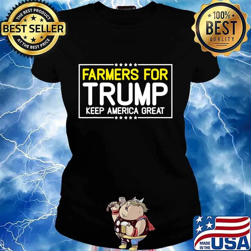 Farmers for Trump 2020 farmer gift Election Trump Supporter T-Shirt Ladies tee