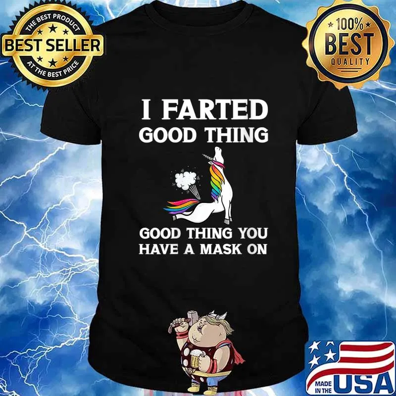 Farting Unicorn I Farted Funny Mask Shirt