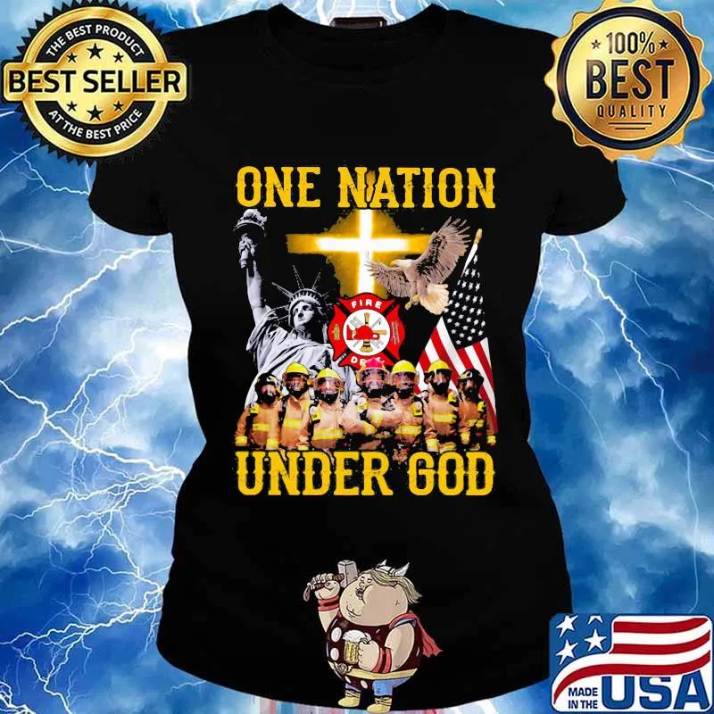 Firefighter one nation under god s Ladies tee