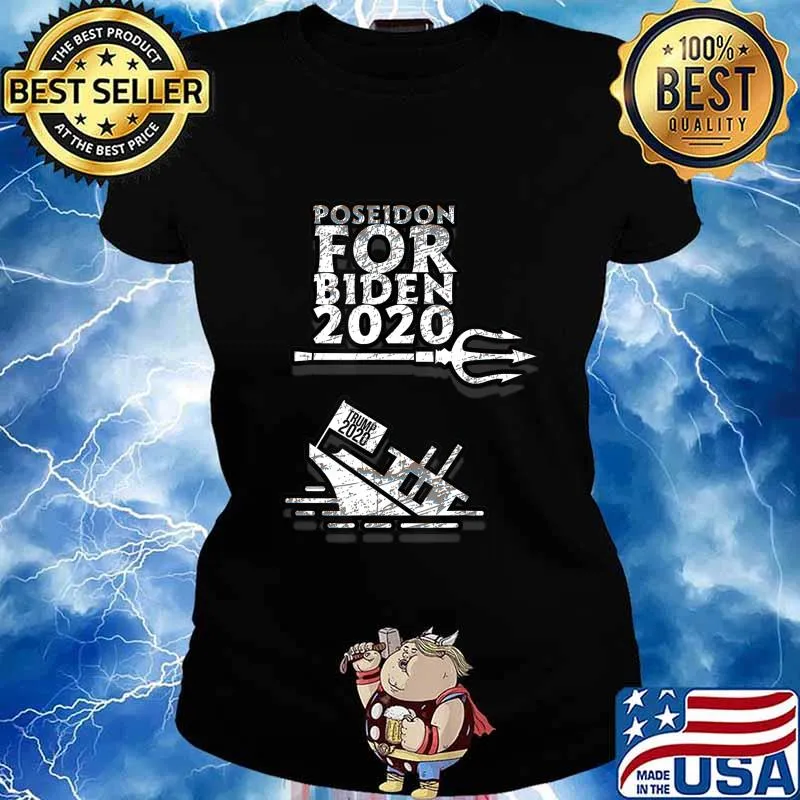 For Liberals Poseidon for Biden 2020 Anti-Trump Distressed T-Shirt Ladies tee