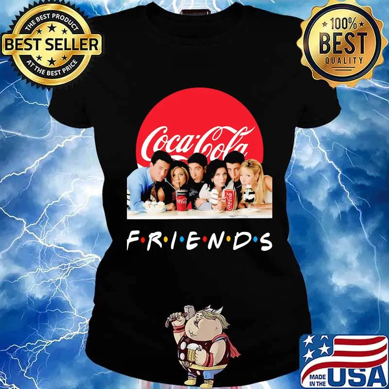 Friends characters coca cola logo s Ladies tee