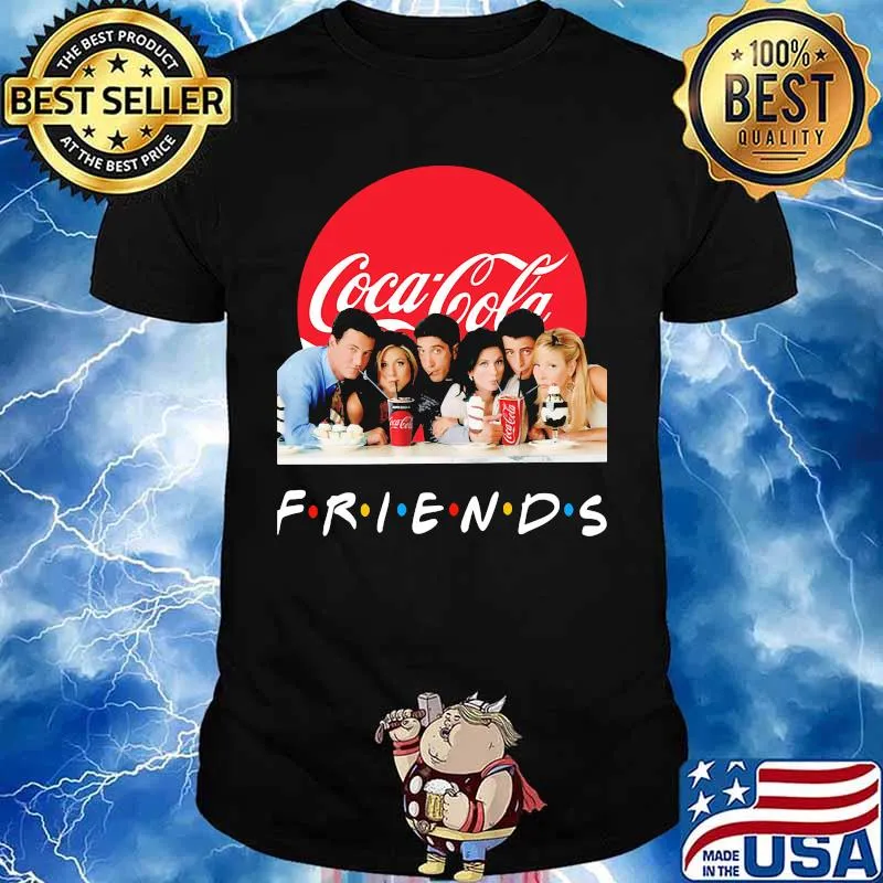 Friends characters coca cola logo shirt