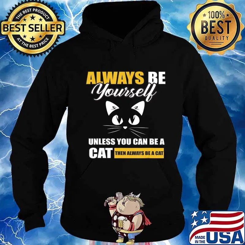 Funny Cat Motif Gift For Kids Men Boys T-Shirt Hoodie