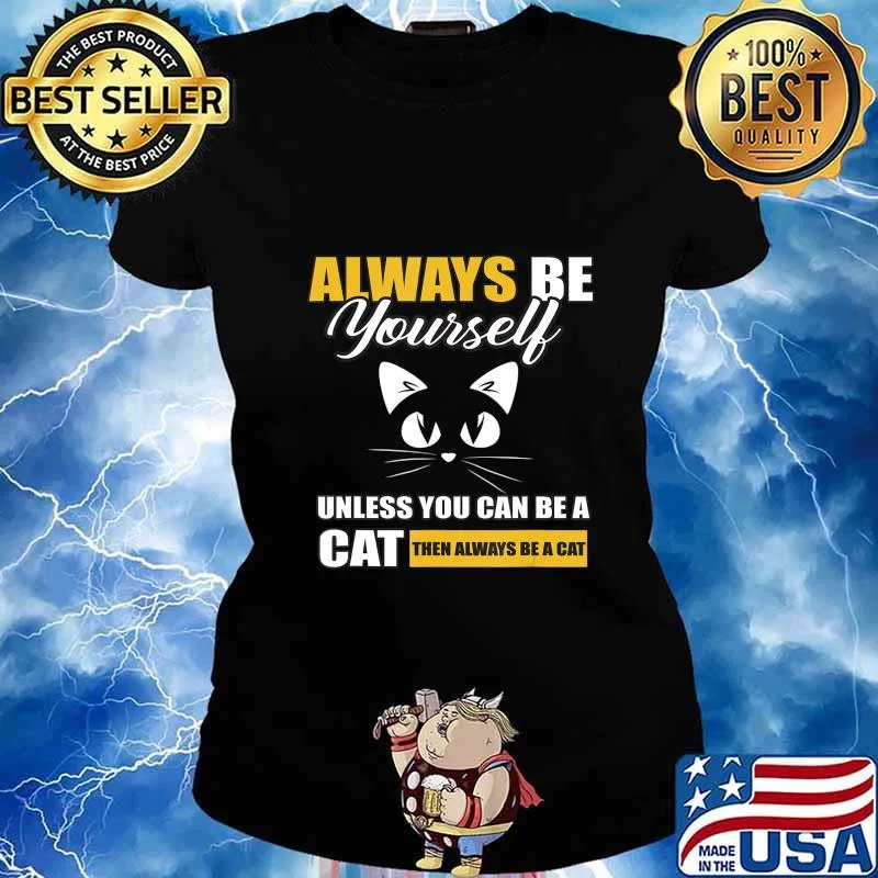 Funny Cat Motif Gift For Kids Men Boys T-Shirt Ladies tee