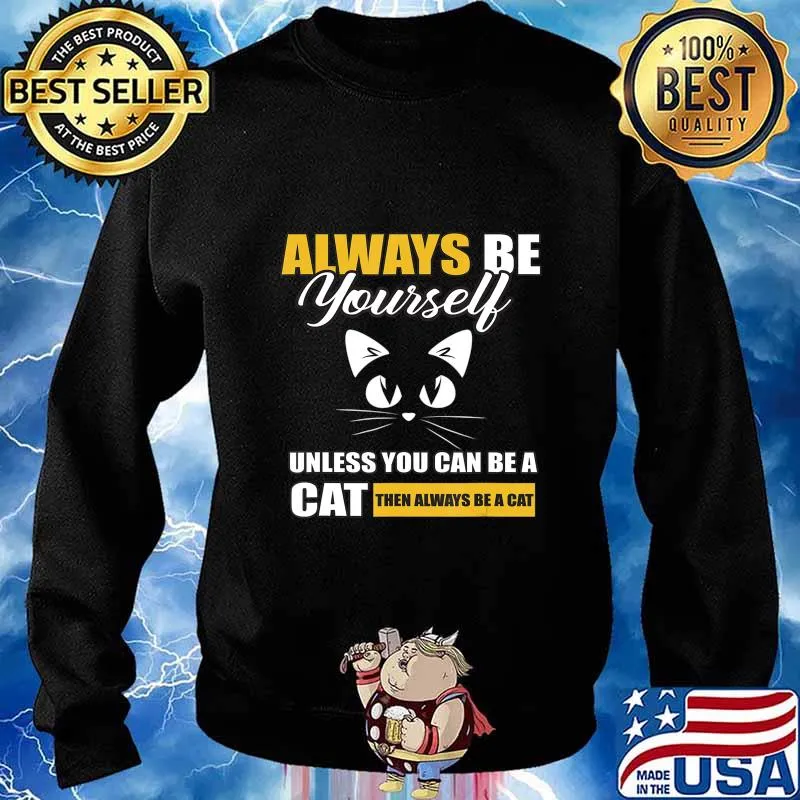 Funny Cat Motif Gift For Kids Men Boys T-Shirt Sweater