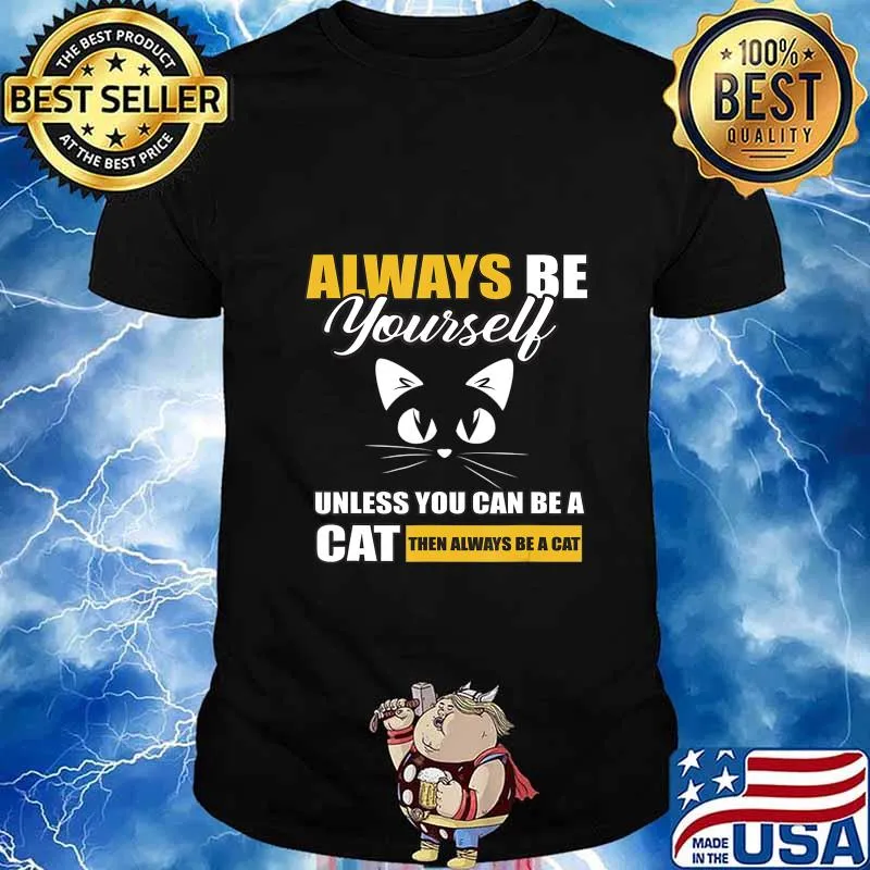 Funny Cat Motif Gift For Kids Men Boys T-Shirt