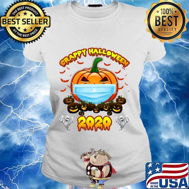 Funny Halloween Wearing A Mask 2020 Pumpkin Gift Tee T-Shirt Ladies tee