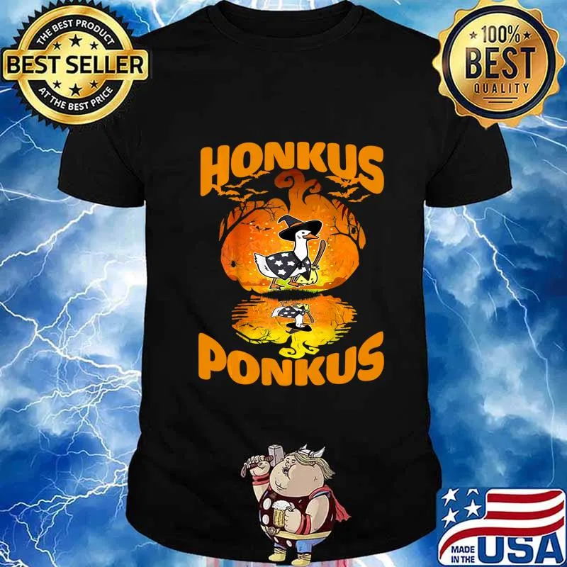 Funny Halloween Witches Duck and Pumkin Cute Honkus Ponkus Shirt