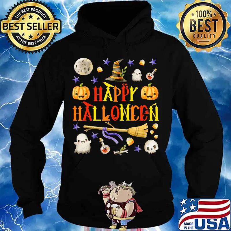 Funny Happy Halloween Scary Retro Boys Girls Kids T-Shirt Hoodie